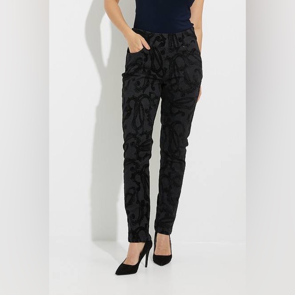 NWT🌸Joseph Ribkoff Black Cropped Jeans - Picture 7 of 17
